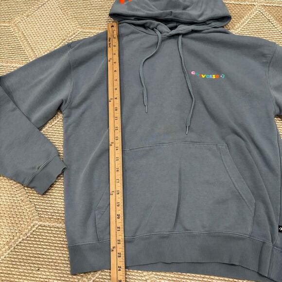 Converse blue men’s size small striped pullover hoodie - Picture 5 of 7